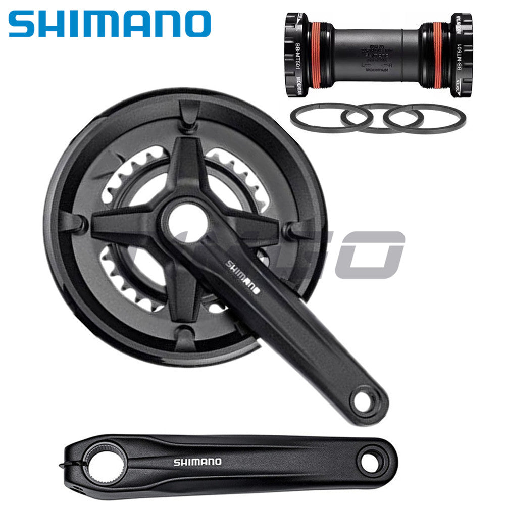 Shimano FC-MT210-2 MTB City Bike 2×9 Speed Crankset 46-30T 170mm 2-Piece Chainring HollowTech II BB-MT501 Bottom Bracket