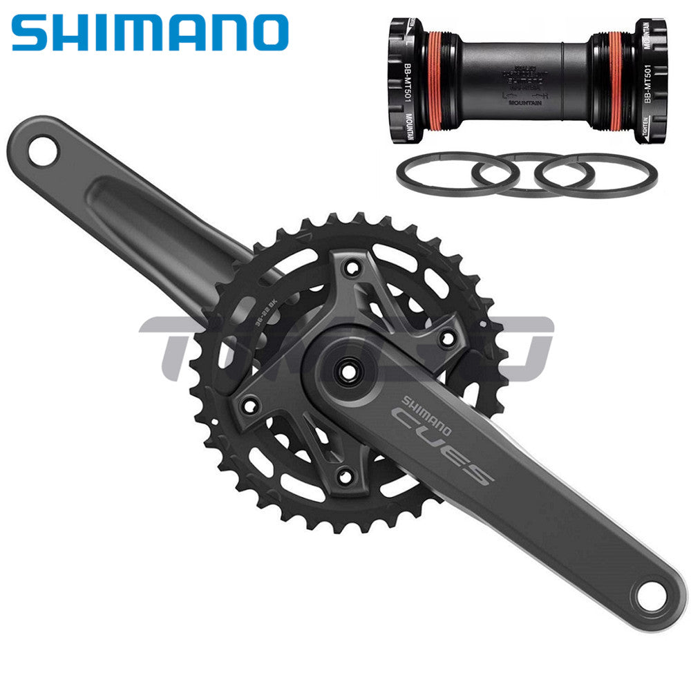 Shimano Cues FC-U6000-2 MTB Bike 2×9/10/11 Speed 2-Piece Crankset 36-22T 170mm HollowTech II BB-MT501 Bottom Bracket