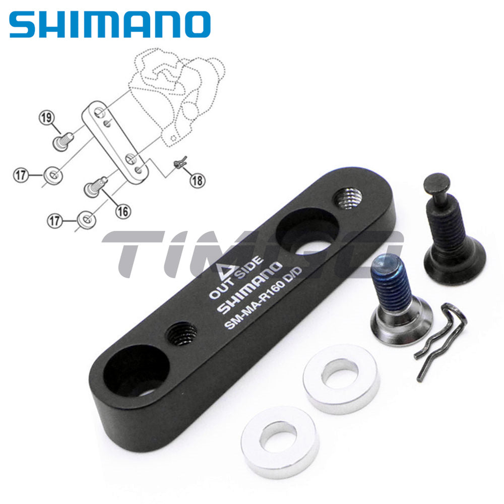 Shimano SM-MA-R160 D/D Road Bike Flat-Mount Rear Caliper Adapter for 160mm Rotor Hydraulic Mechanical Brake