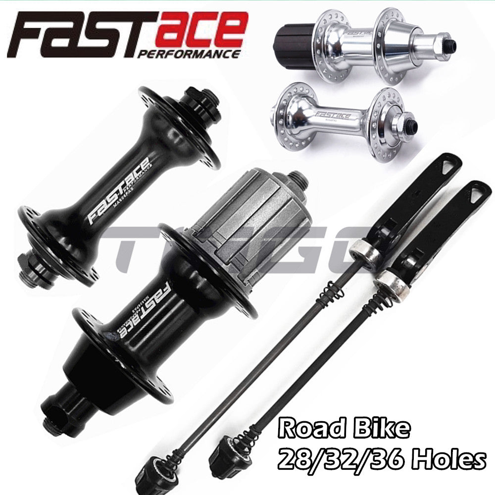 Fastace MA606FAS Road Folding Bike Hub Sealed Bearing 24/28/32/36 Holes Rim Brake 8/9/10 Speed Freehub with Q/R Skewer Silver Black