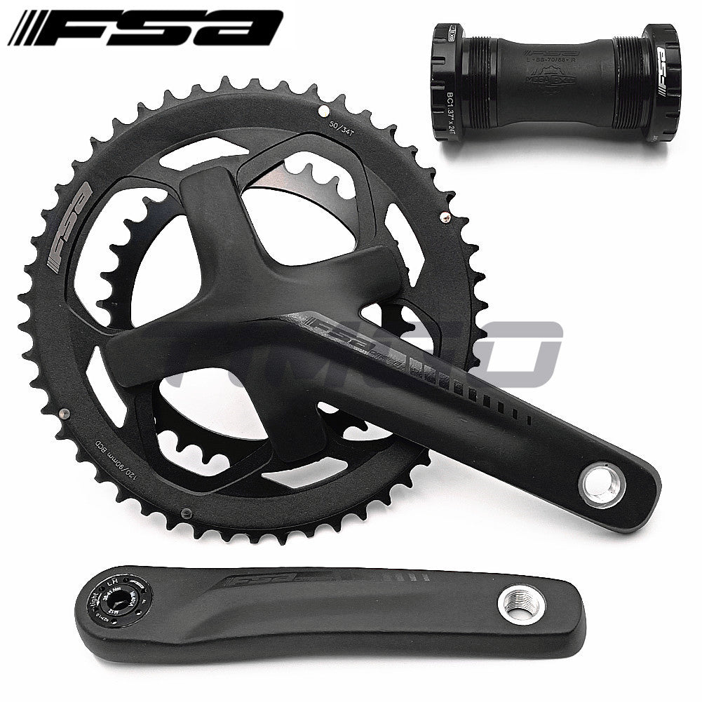 FSA OMEGA CK-4003 Road Bike 2x9/10/11 Speed Hollowthch Crankset 50-34T 165mm BB-4000 Bottom Bracket