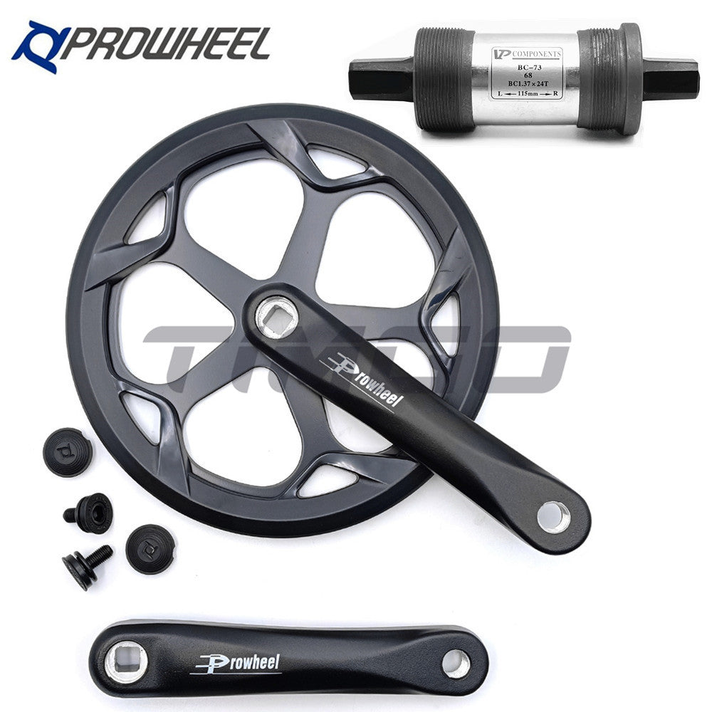 Prowheel Fixie Road Folding Bike 1x Speed Crankset 52T Single Cahinring Square Taper 165mm Crank Arm Aluminum Alloy