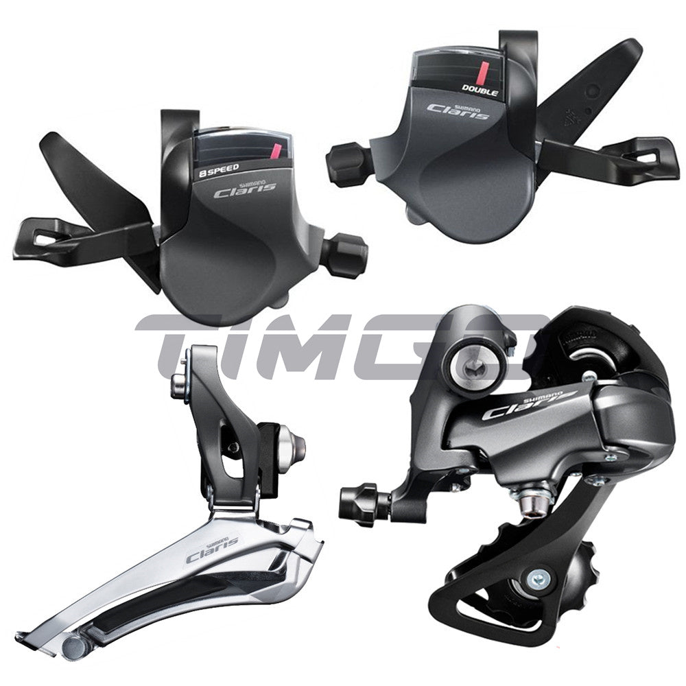 Shimano Claris R2000 Falt Bar Road Folding Bike 2×8 Speed Groupset FD-R2000 RD-R2000 Front Rear Derailleur SL-R2000 Shifter HG200-8 Cassette HG71 Chain Prowheel Crankset