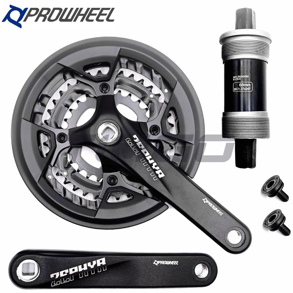 Prowheel ZEPHYR MTB Bike 3x9 Speed Triple Crankset Square Taper 48-36-26T 170mm Bottom Bracket 68×122.5mm
