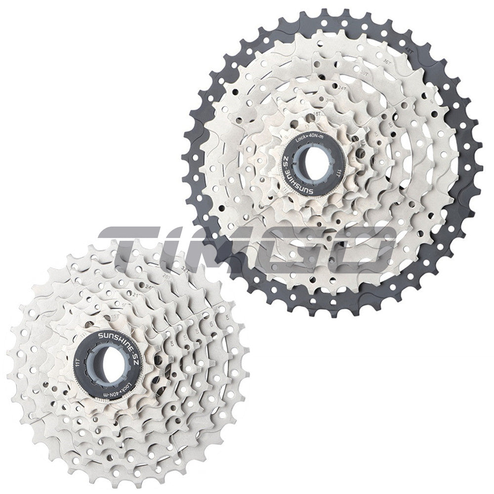 SUNSHINE MTB Moutain Road Folding Bike 8 Speed Cassette Sprocket 11-32T/34T/36T/40T/42T Silver Compatible Shimano Sram