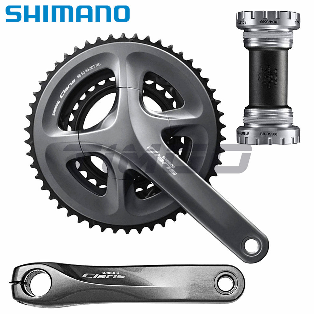 Shimano Claris FC-R2030 Road Folding Bike 3×8 Speed Crankset 50-39-30T Hollowtech II BB-RS500 Bottom Bracket