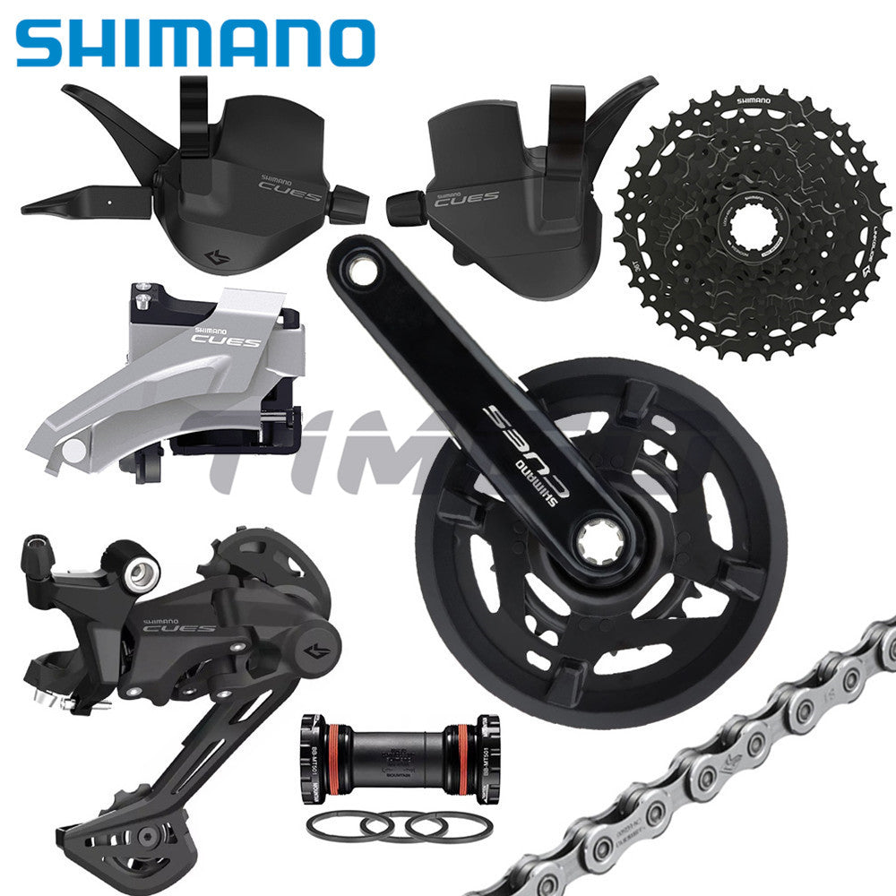 Shimano Cues U4000 MTB Bike 2×9 Speed Groupset FC-U4010 Crankset BB-MT501 Bottom Bracket FD-U4000 RD-U4020 Front Rear Derailleur SL-U4000 Shifter CS-LG300 Cassette CN-LG500 Chain