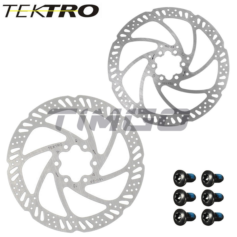 Tektro TR160-24 / TR180-24 MTB Road Bike Disc Brake Rotor 6 Bolts Stainless Steel 160mm / 180mm with Bolts