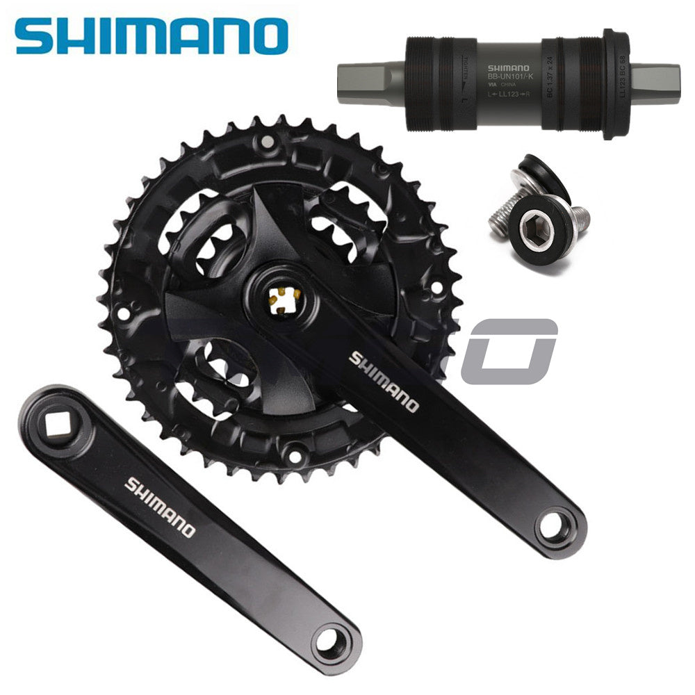 Shimano FC-MT101 3×9 Speed MTB Bike Crankset Square Taper 40-30-22T / 44-32-22T 170mm BB-UN101 Bottom Bracket