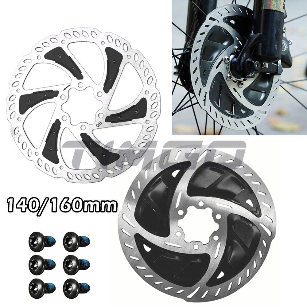 MTB Road Gravel Bike Cooling Disc Brake Rotor Cool Down Rotor 6 Bolts 140mm 160mm Quick Heat Dissipation with Bolts