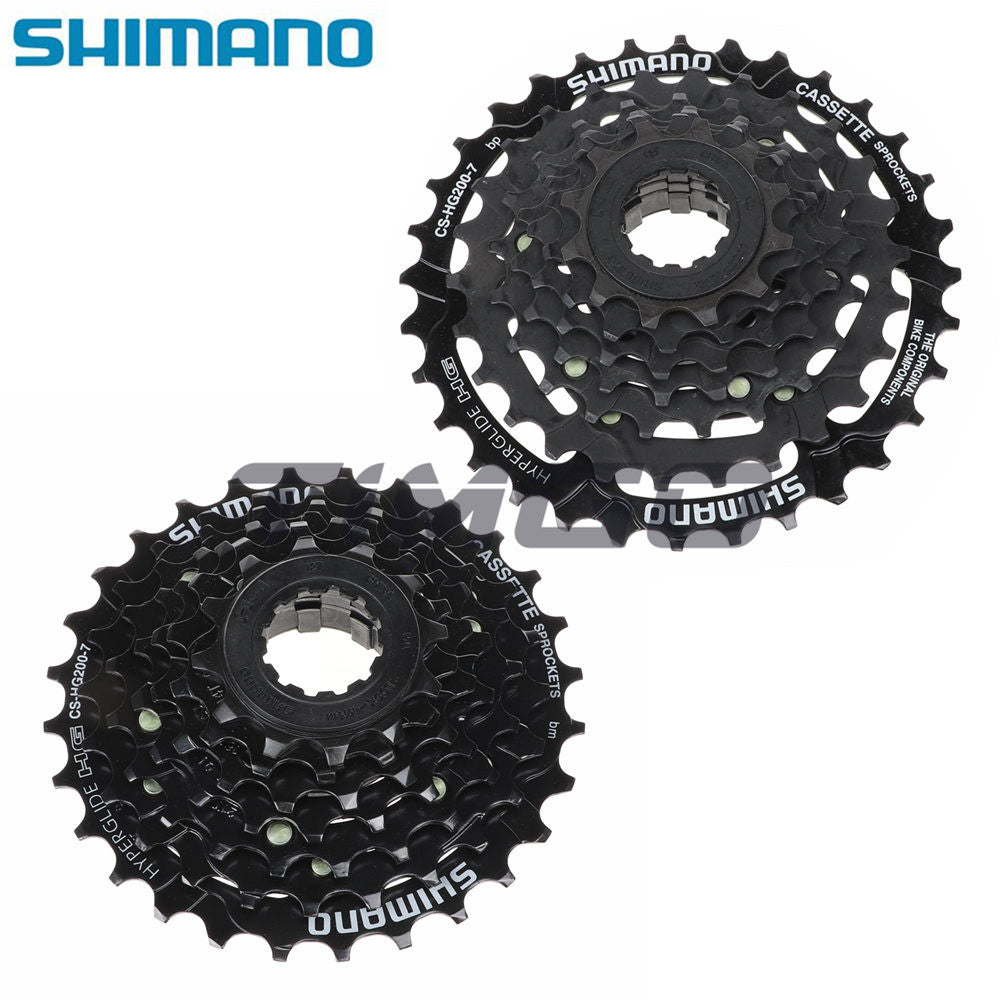 Shimano HG200-7 MTB Bike 7 Speed Cassette 12-28T 12-32T HG20-7 HYPERGLIDE Black