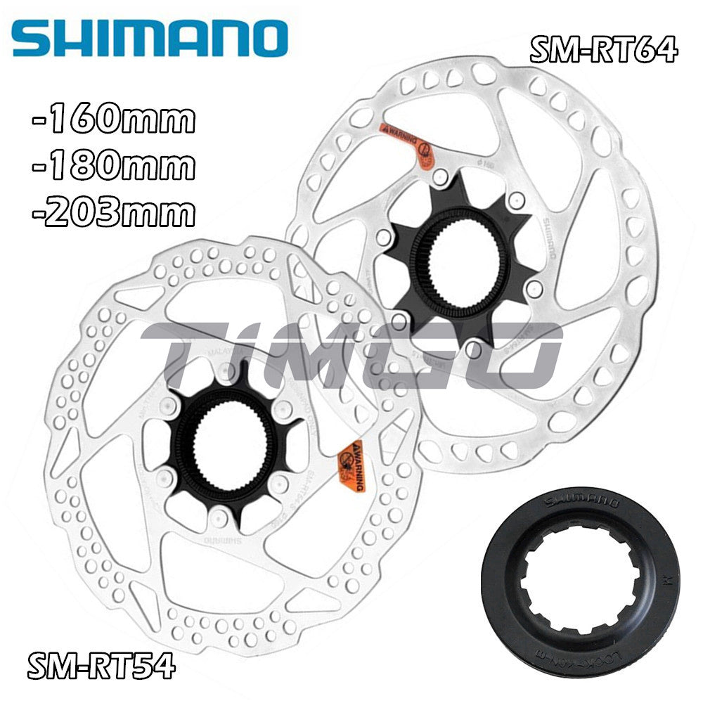 Shimano Deore SLX SM-RT54 SM-RT64 Disc Brake Rotor Center Lock 160mm 180mm 203mm with Lock Ring