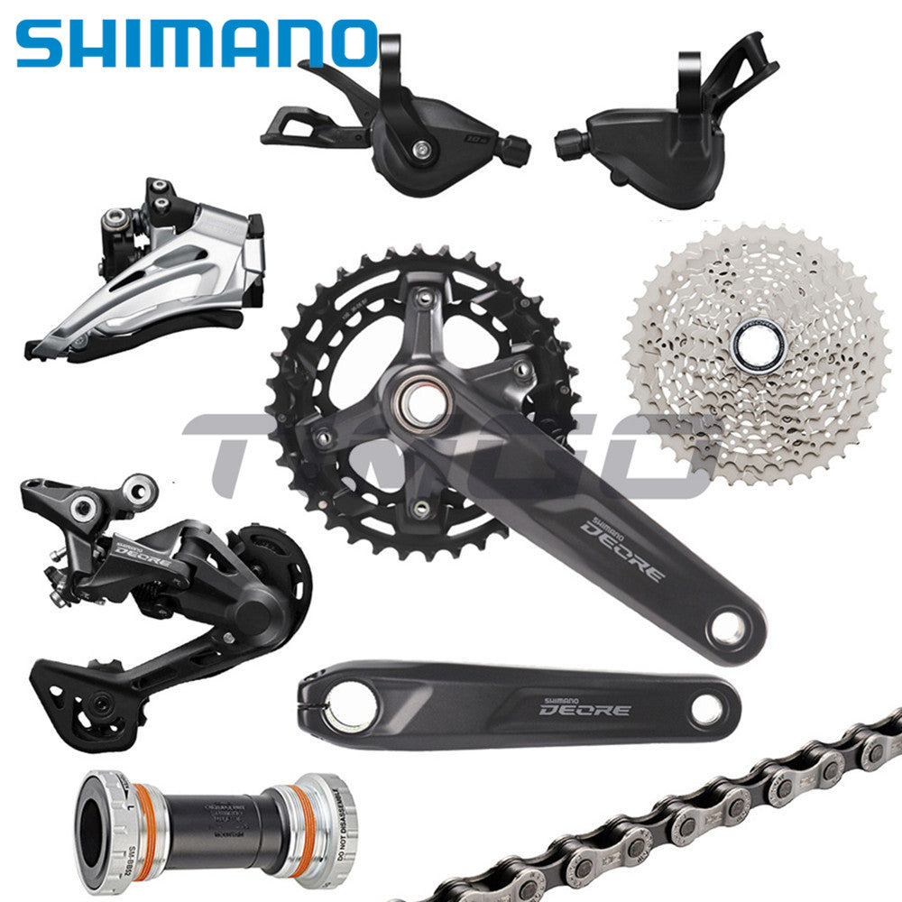 Shimano Deore M4100 MTB Bike 2×10 Speed Groupset FC-M4100 Crankset SM-BB52 Bottom Bracket FD-M618 RD-M4120 Front Rear Derailleur SL-M4100 Shifter CS-M4100 Cassette HG54 Chain