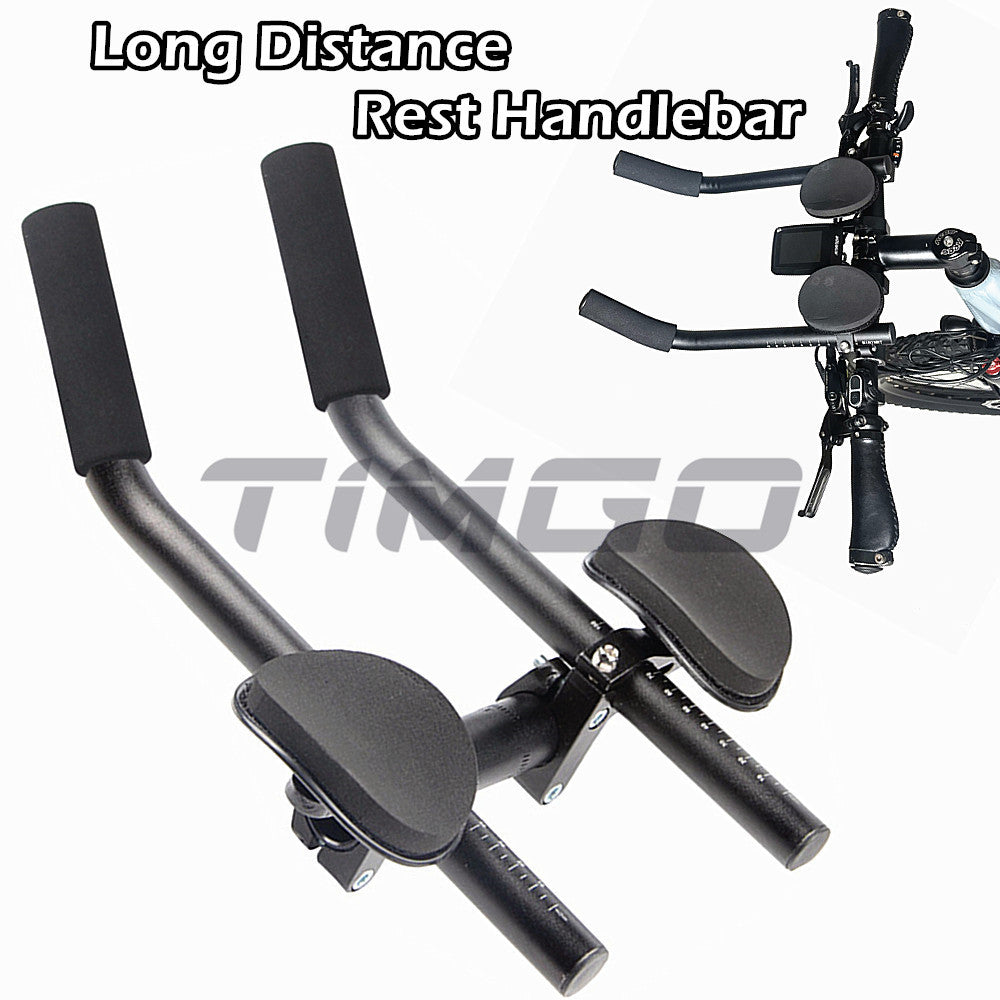 MTB Road Bike Rest Handlebar Cycling Aero Tri TT Bar Aluminum Alloy Long Distance Handlebar Extension with Grip