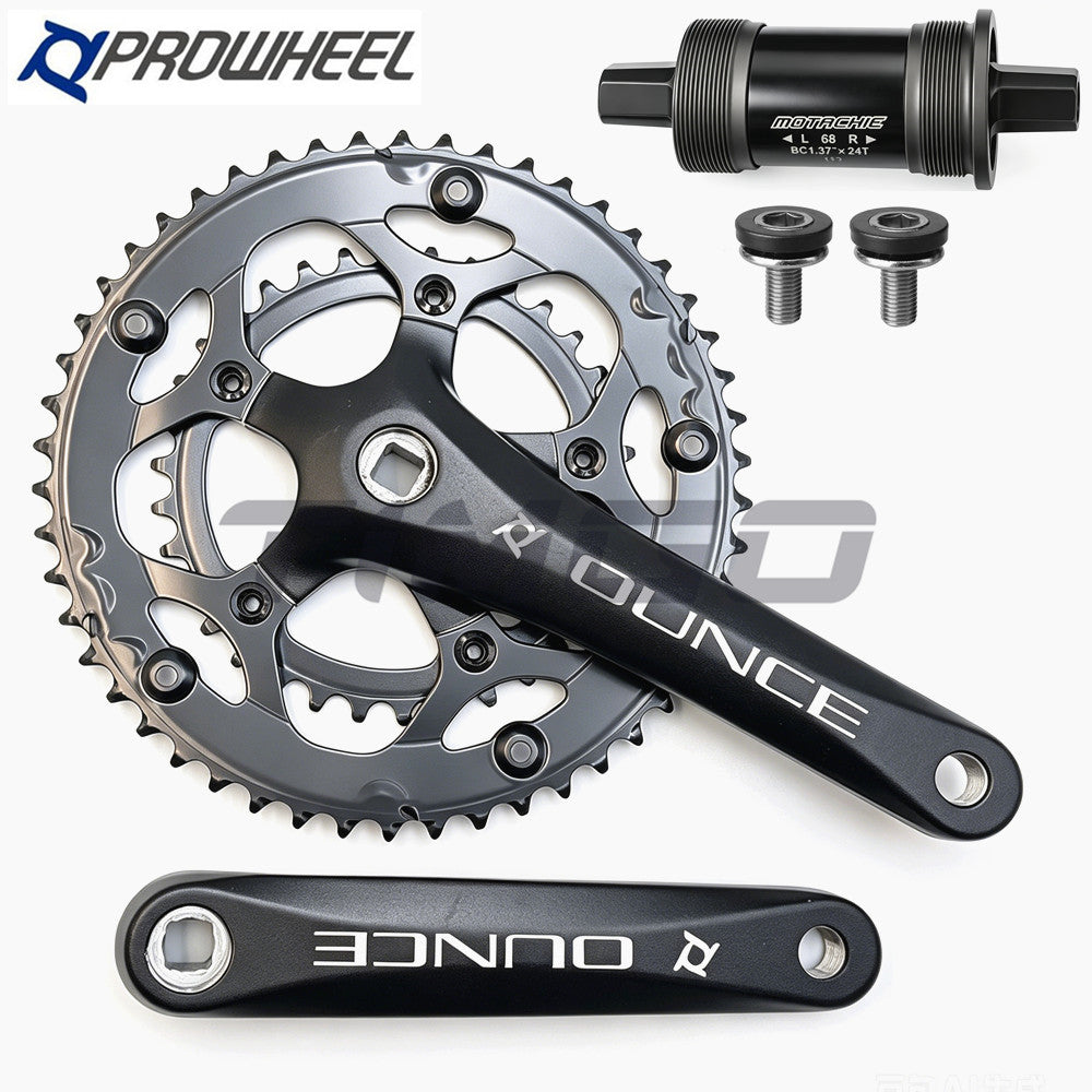 Prowheel Road Bike Folding Bike 2×7/8 Speed Crankset 50-34T Square Taper Double Cahinring Light Weight Arm 170mm Bottom Bracket 68×110.5mm