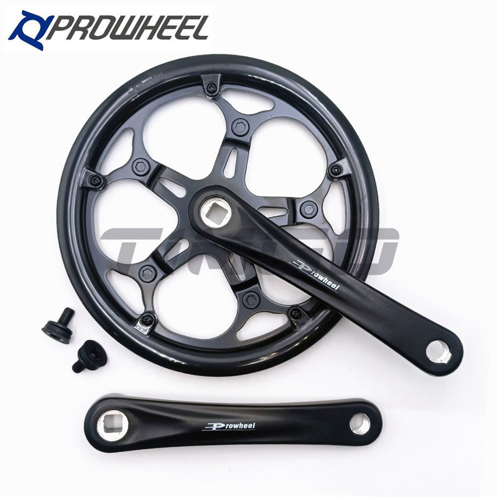 Prowheel Folding Bike City Bike 7/8 Speed Crankset 52T Square Taper Single Cahinring 170mm Double Chainguide