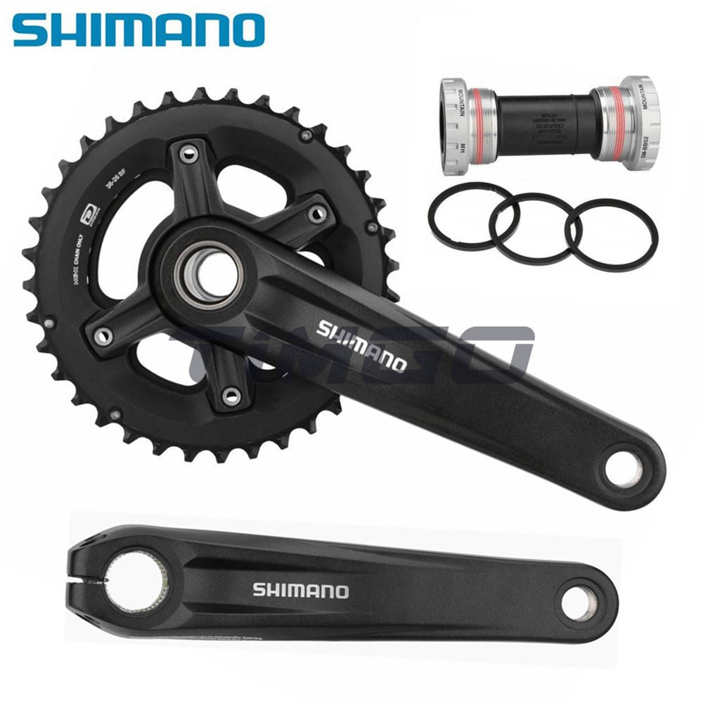 Shimano Deore FC-MT500-2 MTB Mountain Bike 2×10 Speed Crankset 36-26T 175mm 2-piece Chainring HollowTech II SM-BB52 Bottom Bracket