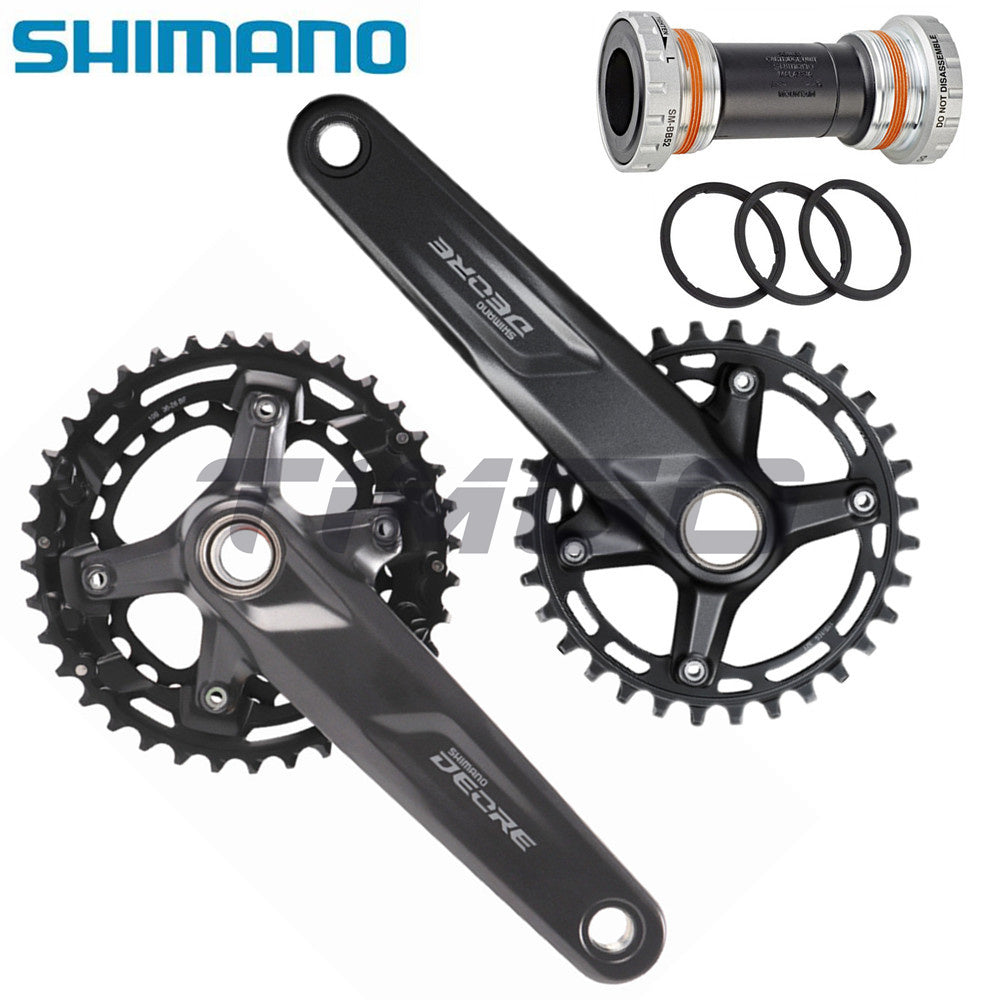 Shimano Deore FC-M4100 FC-M5100 1/2×10/11 Speed MTB Crankset Hollowthch II 2-piece Chainring SM-BB52 Bottom Bracket