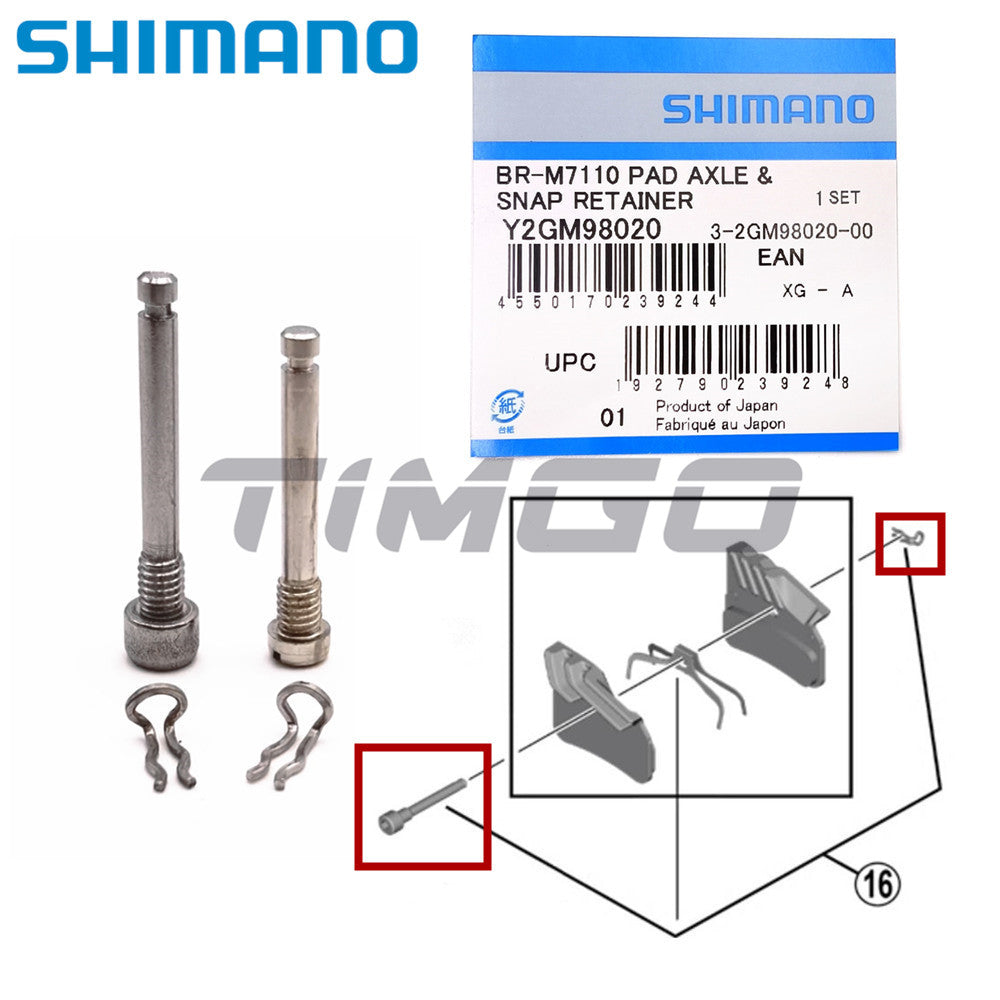 Shimano Brake Caliper Pad axle and snap retainer Repair Part Y8JZ98010 Y2GM98020 Y8J798060