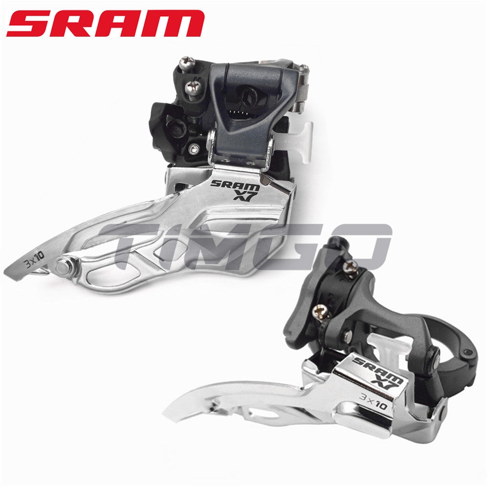 Sram X7 MTB Bike Front Derailleur 3x10 Speed Top/Down Swing 34.9/31.8mm Compatible Shimano