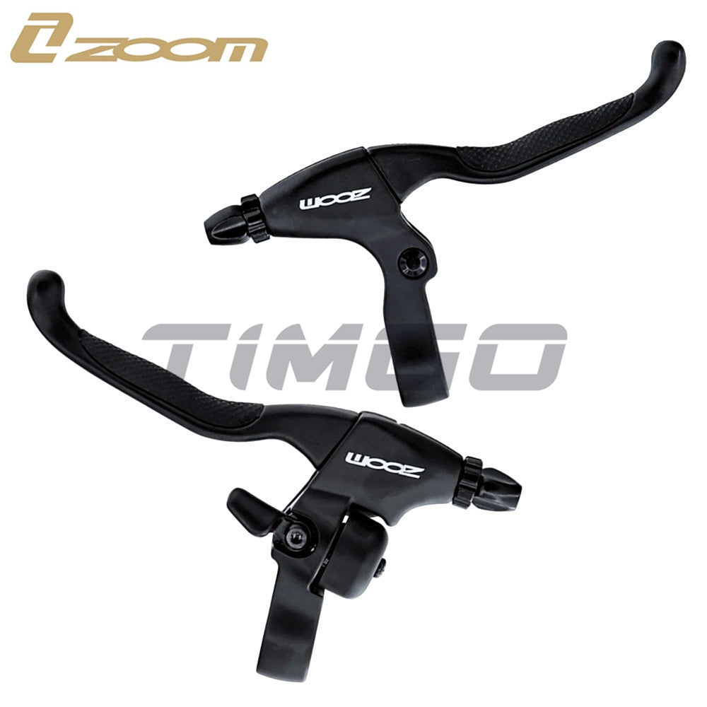 Zoom MTB Bike City Trekking Brake Lever V-Brake Mechanical Disc Brake 3 Finger with Rubber Grip and Bell