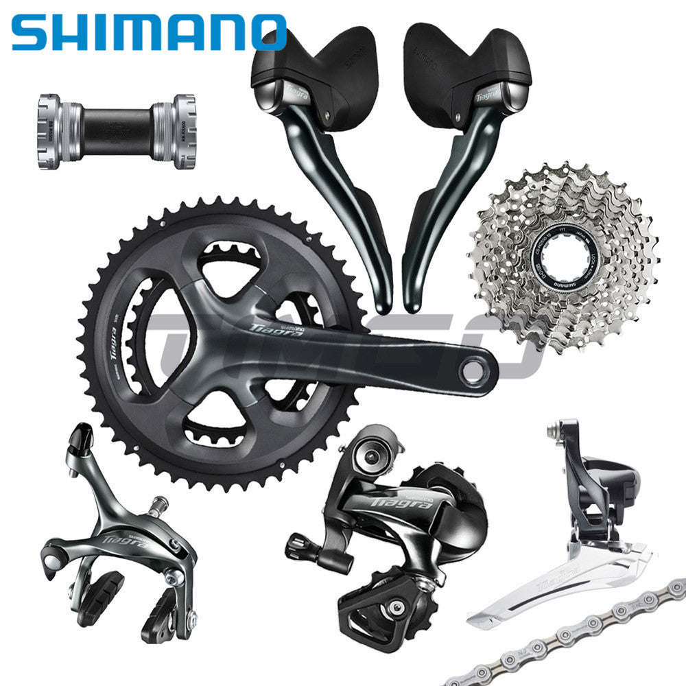 Shimano Tiagra 4700 Road Bike 2×10 Speed Groupset FC-4700 Crankset RS500 Bottom Bracket FD-4700 RD-4700 Front Rear Derailleur ST-4700 Dual STI lever HG500-10 Cassette 4601 Chain