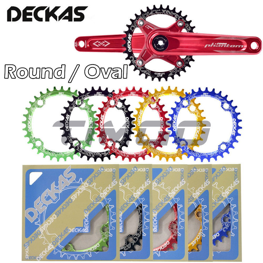 DECKAS 104bcd 32/34/36/38T MTB Bike Round Oval Chainring Narrow Wide Chainwheel Crankset Single Chain Ring