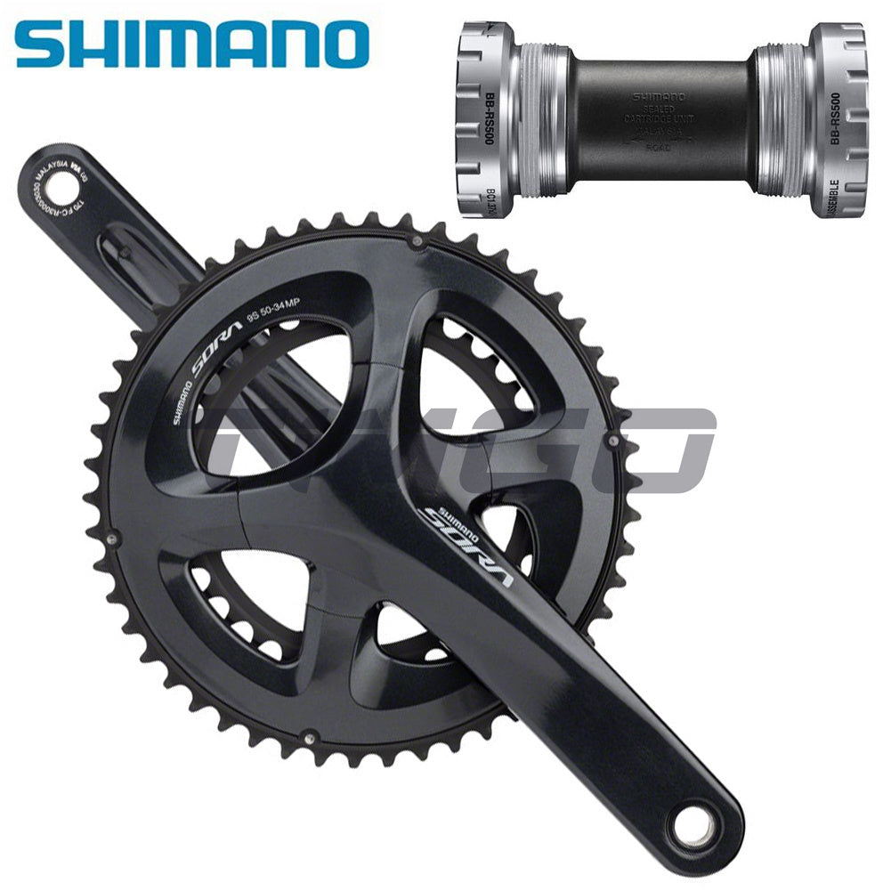 Shimano Sora FC-R3000 Road Folding Bike 2×9 Speed Crankset Hollowtech II 50-34T BB-RS500 Bottom Bracket