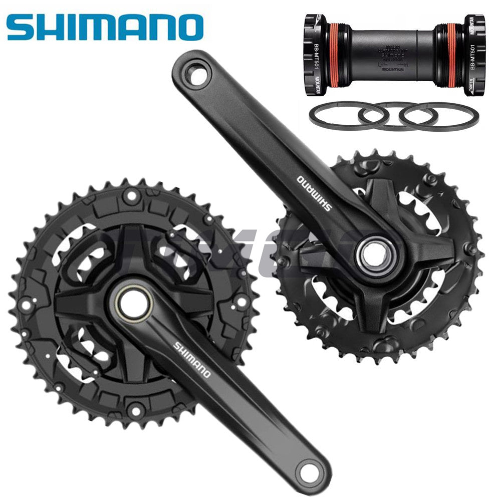 Shimano FC-MT210 MTB Bike 2/3×9 Speed Hollowtech II Crankset 44-32-22T/40-30-22T/36-22T BB-MT500 Bottom Bracket