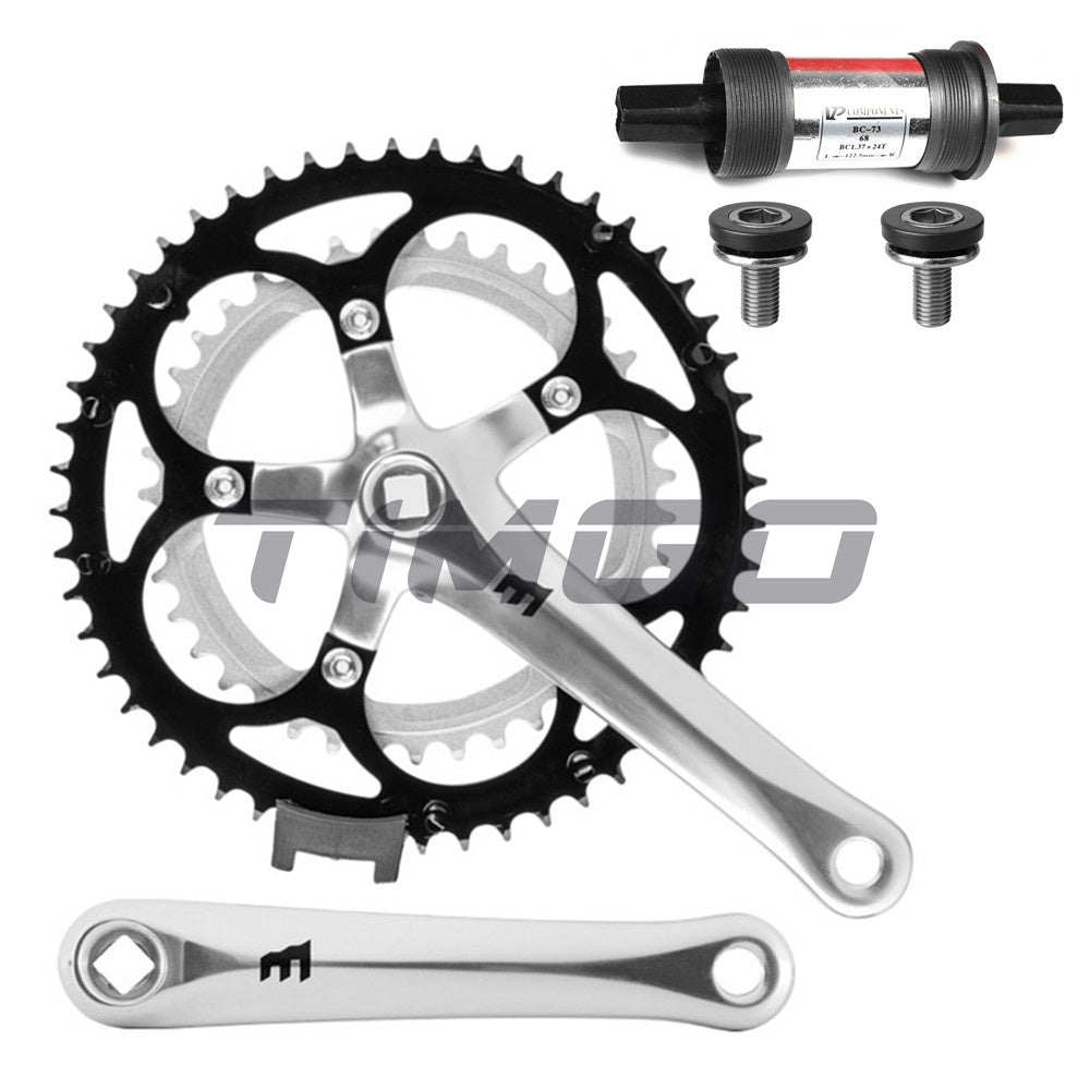 MOTACHIE Road Bike 2×8/9/10 Speed Crankset 52-39T Square Taper Light Weight Chainwheel 170mm Bottom Bracket 68×113mm Compatible Shimano