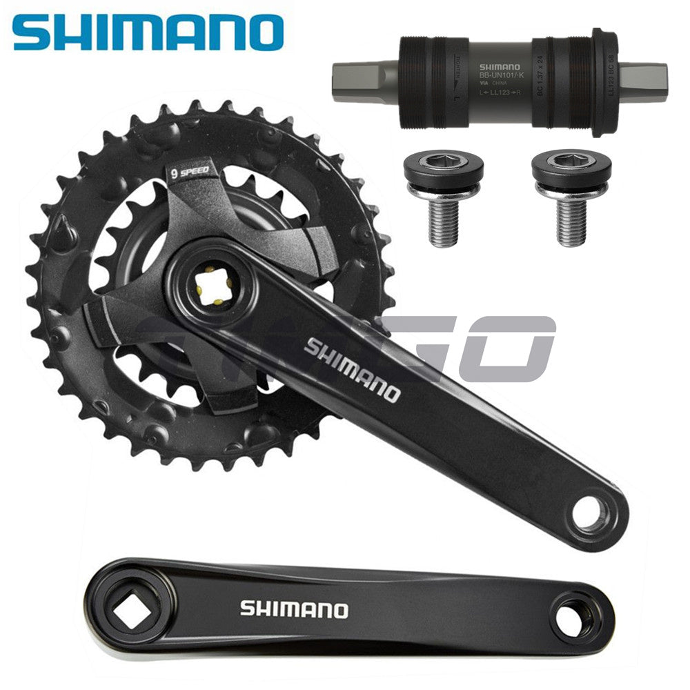 Shimano FC-MT101 2×9 Speed MTB Bike Bicycle Crankset Square Taper 36-22T 170mm UN101 Bottom Bracket