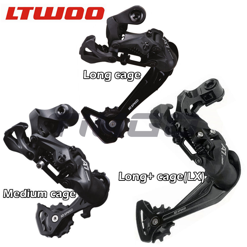 Ltwoo A7 Elite Version 10 Speed MTB Folding Bike Rear Derailleur Medium Cage Long Cage Long+ Cage (LX) Compatible Shimano Sram