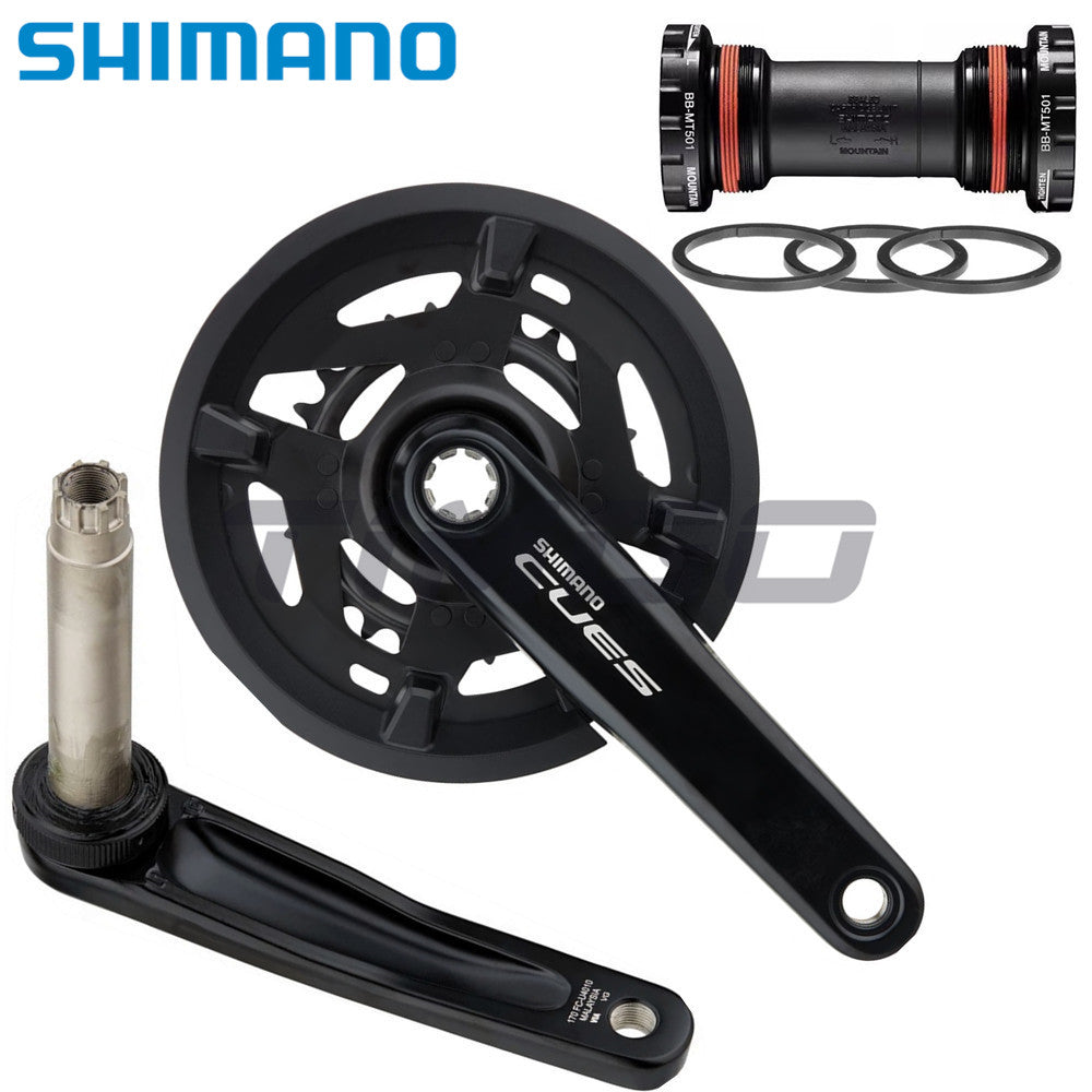 Shimano Cues FC-U4010 MTB Bike 2×9/10/11 Speed 2-Piece Crankset 40-26T/46-30T HollowTech II BB-MT501 Bottom Bracket