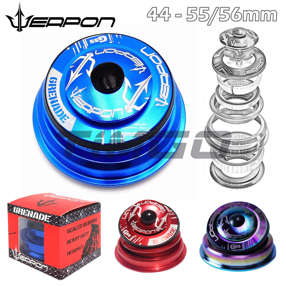 EAPON MTB Bike Headset 2 Sealed Bearing 1-1/8" 44-55/44-56mm Tapered 6061 Aluminium Alloy